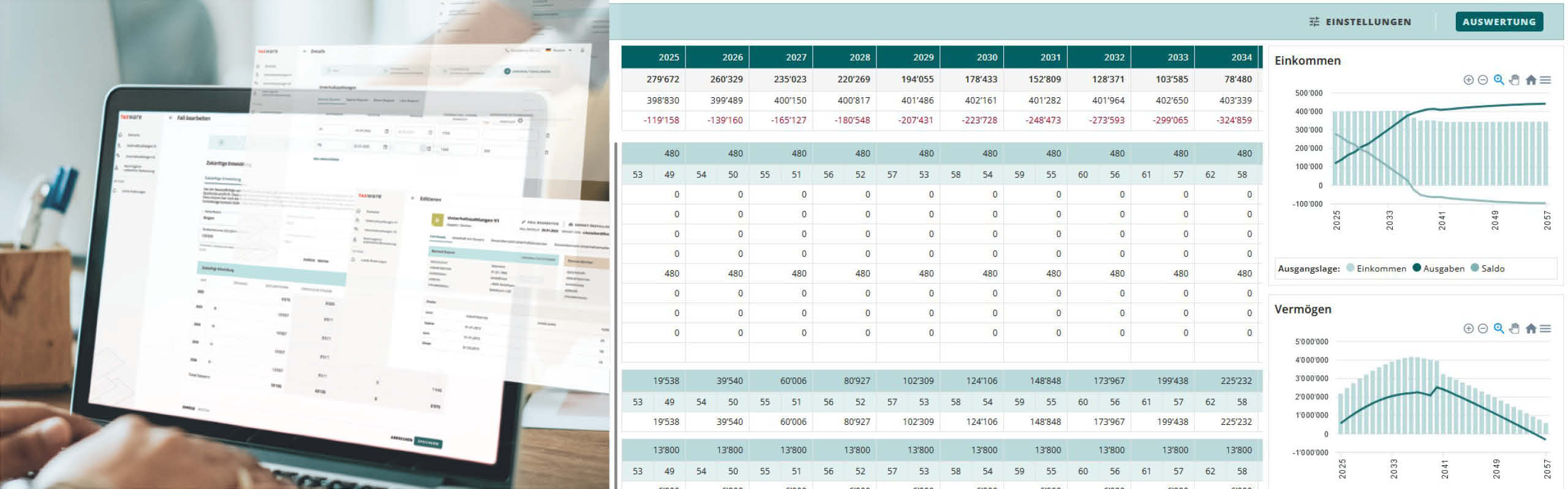 Header-TaxWare Finanzplanung im neuen Look - die neue webbasierte Lösung